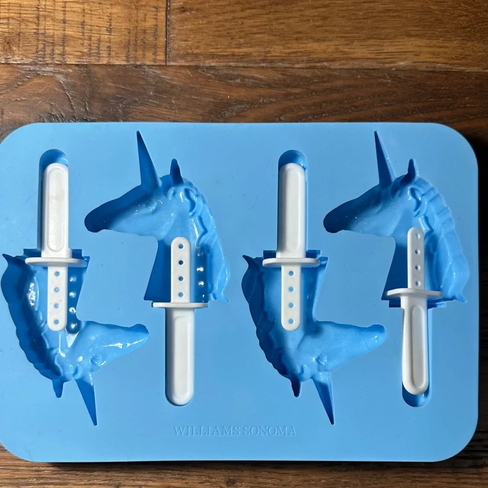 Williams Sonoma Blue Unicorn Ice Pop Silicone Mold